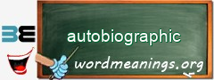 WordMeaning blackboard for autobiographic